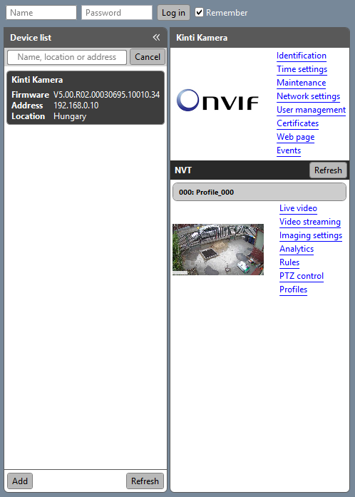 Onvif Device Manager