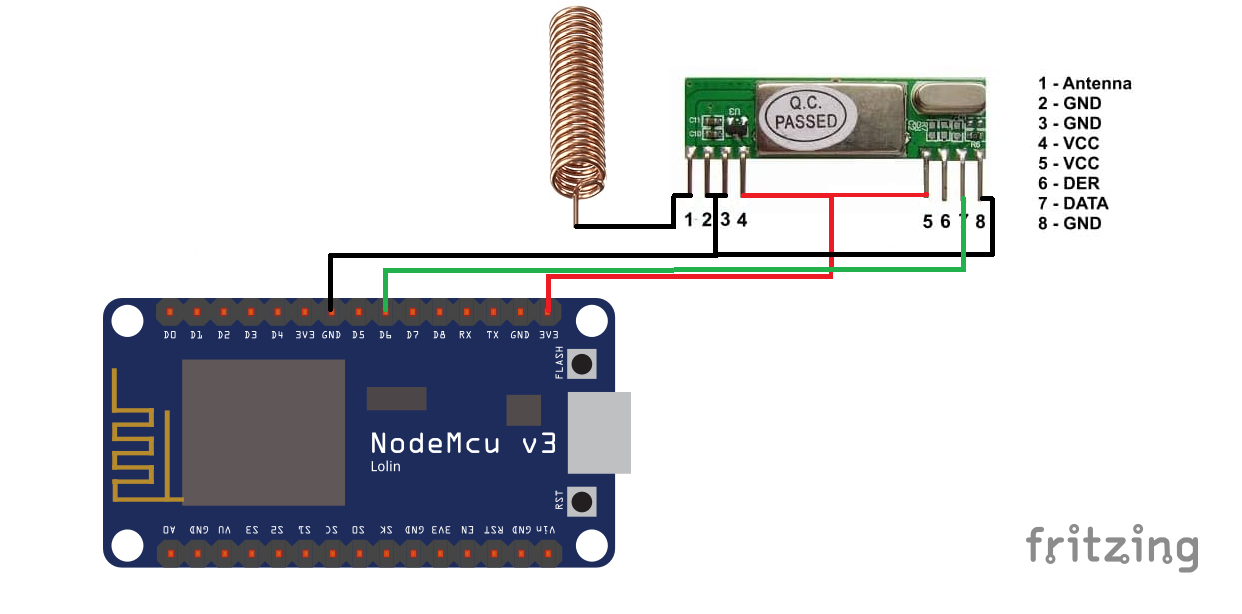 NodeMcu 433Mhz Snifferr - RXB6