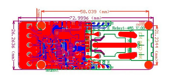 Modbus RTU -  Relé modul - 1 csatornás