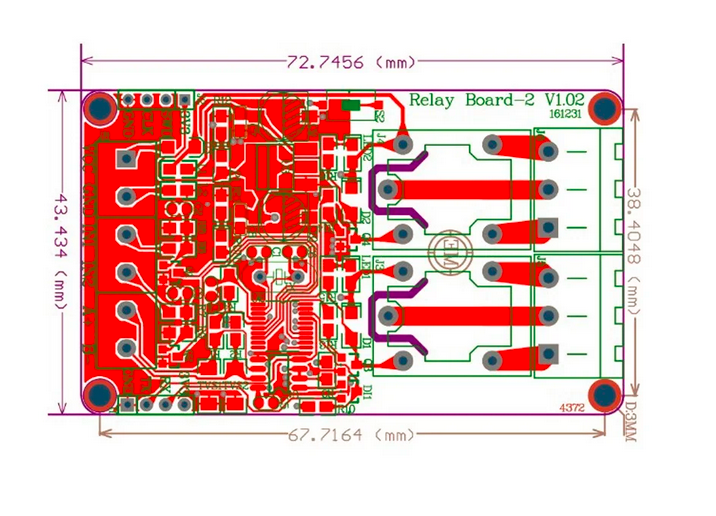 Modbus RTU -  Relé modul - 2 csatornás