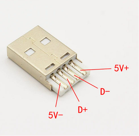 Szerelhető USB apa csatlakozó - Fekete