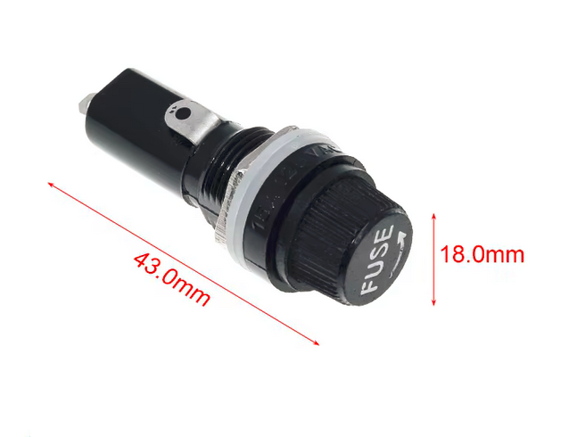 Olvadó biztosíték foglalat - 6x30mm